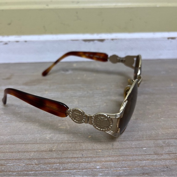 Vintage Fendi Italy Steampunk Sunglasses FS 119 G.E.P. Gold & Tortoise Y2K 90s - Picture 7 of 16
